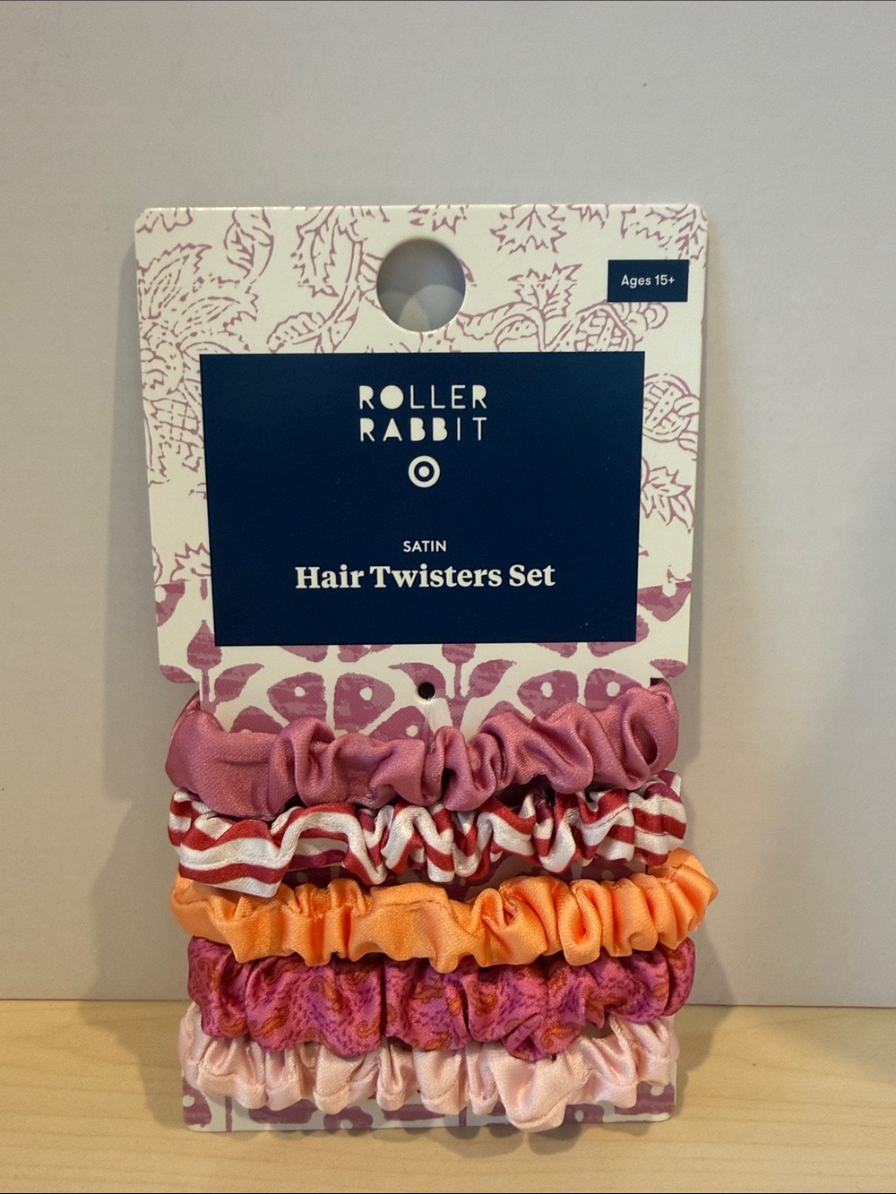 NWT Roller Rabbit x Target Pinks Satin Hair Twisters Set - Pink, Orange, Cream
